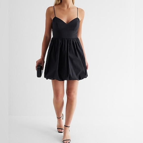 Express Elegant Black Bubble Skirt Mini Dress Size XS - Picture 12 of 14